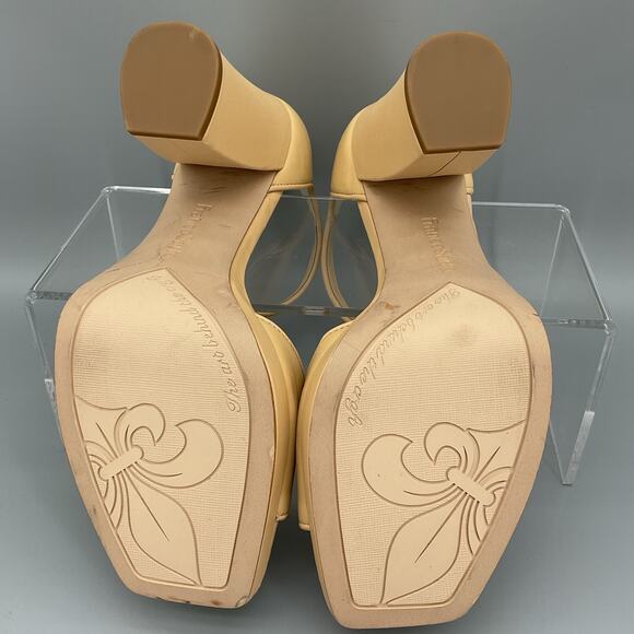 NEW Franco Sarto Women’s Dima Open Toe Pumps Beige Size 9M - Picture 8 of 10